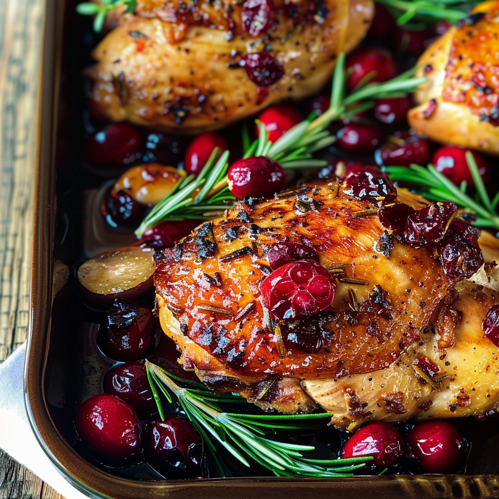 Baked Cranberry Chicken with Rosemary