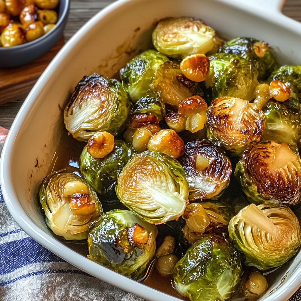 Baked Honey Mustard Brussels Sprouts Thanksgiving Recipe