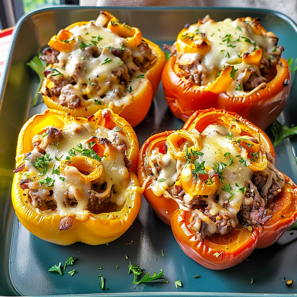 Beef Stroganoff Stuffed Peppers