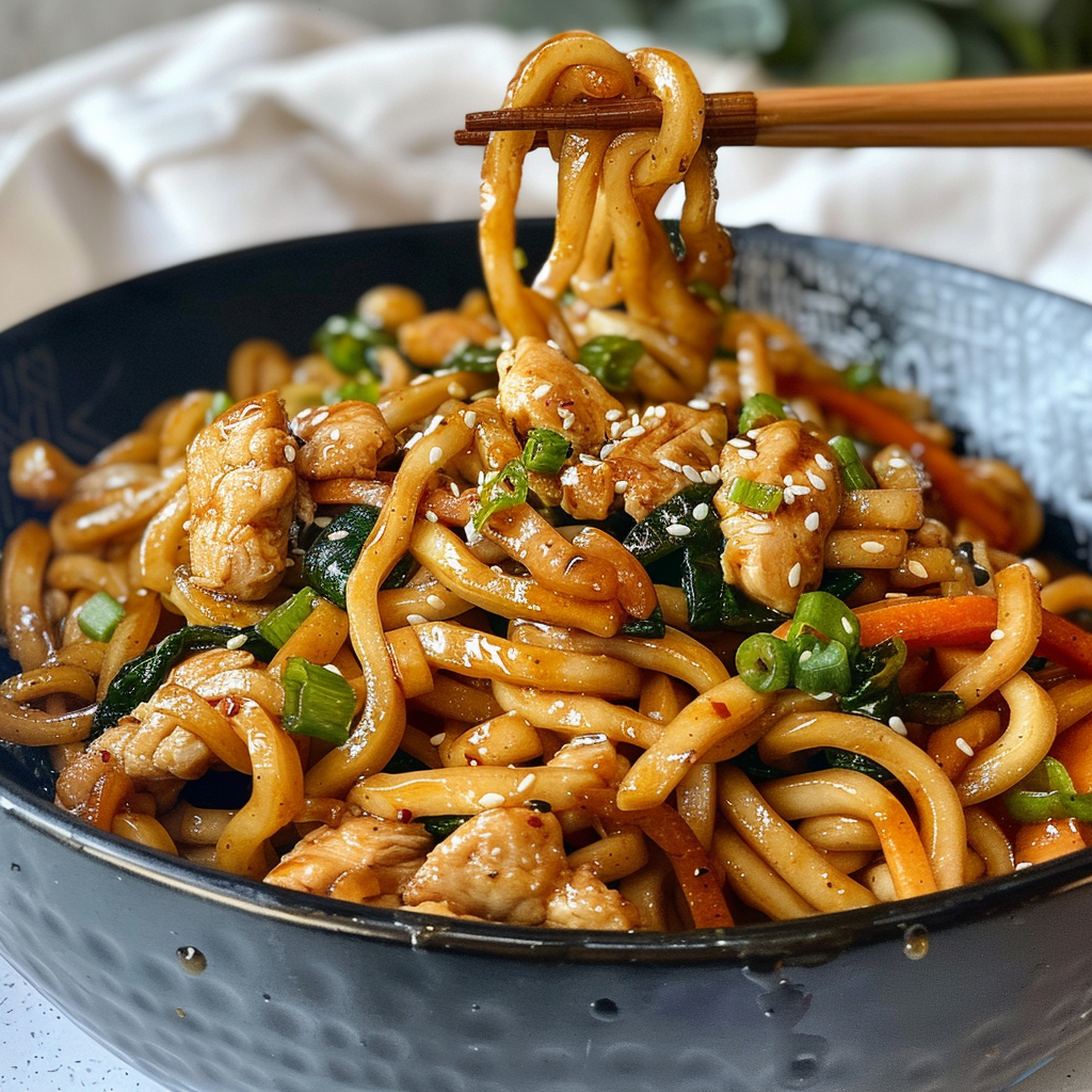 Chicken Yaki Udon Noodle Stir Fry