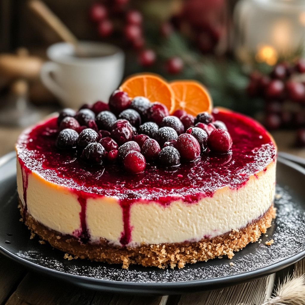 Cranberry Orange Cheesecake