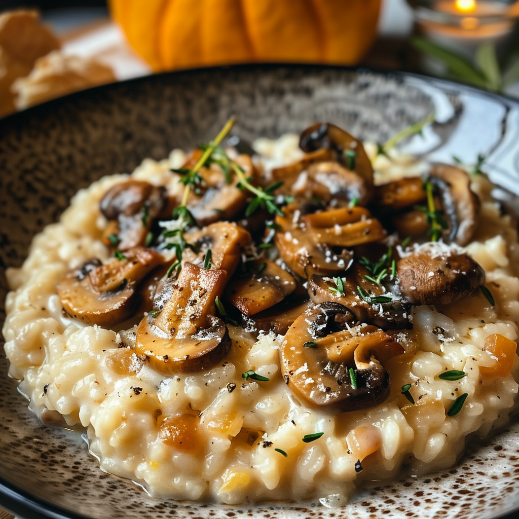 Creamy Mushroom Risotto Thanksgiving Recipe