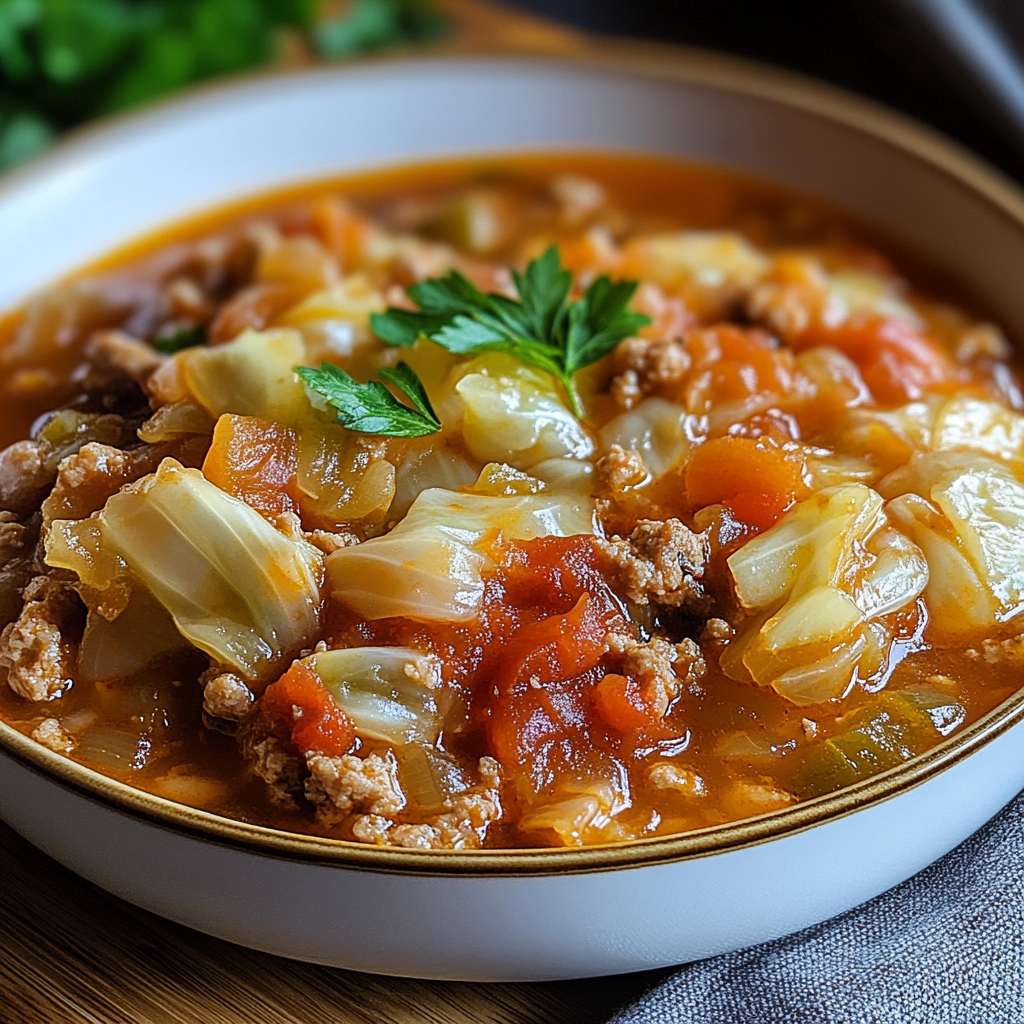 Crockpot Cabbage Roll Soup