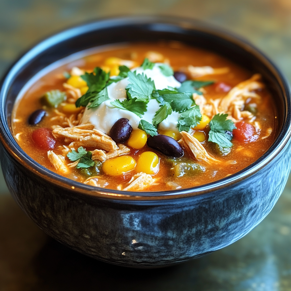 Crockpot Chicken Enchilada Soup