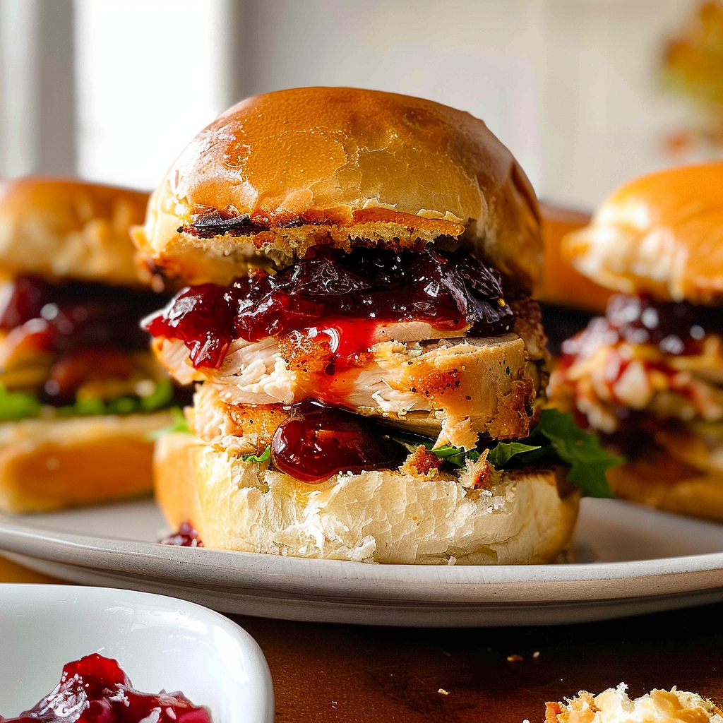 Crockpot Cranberry BBQ Turkey Sliders