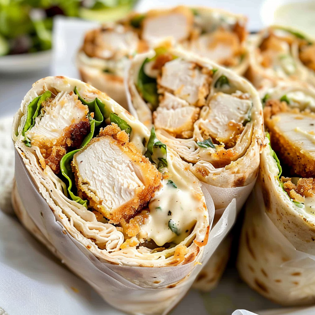Crunchy Crispy Air Fryer Chicken & Mozzarella Wraps