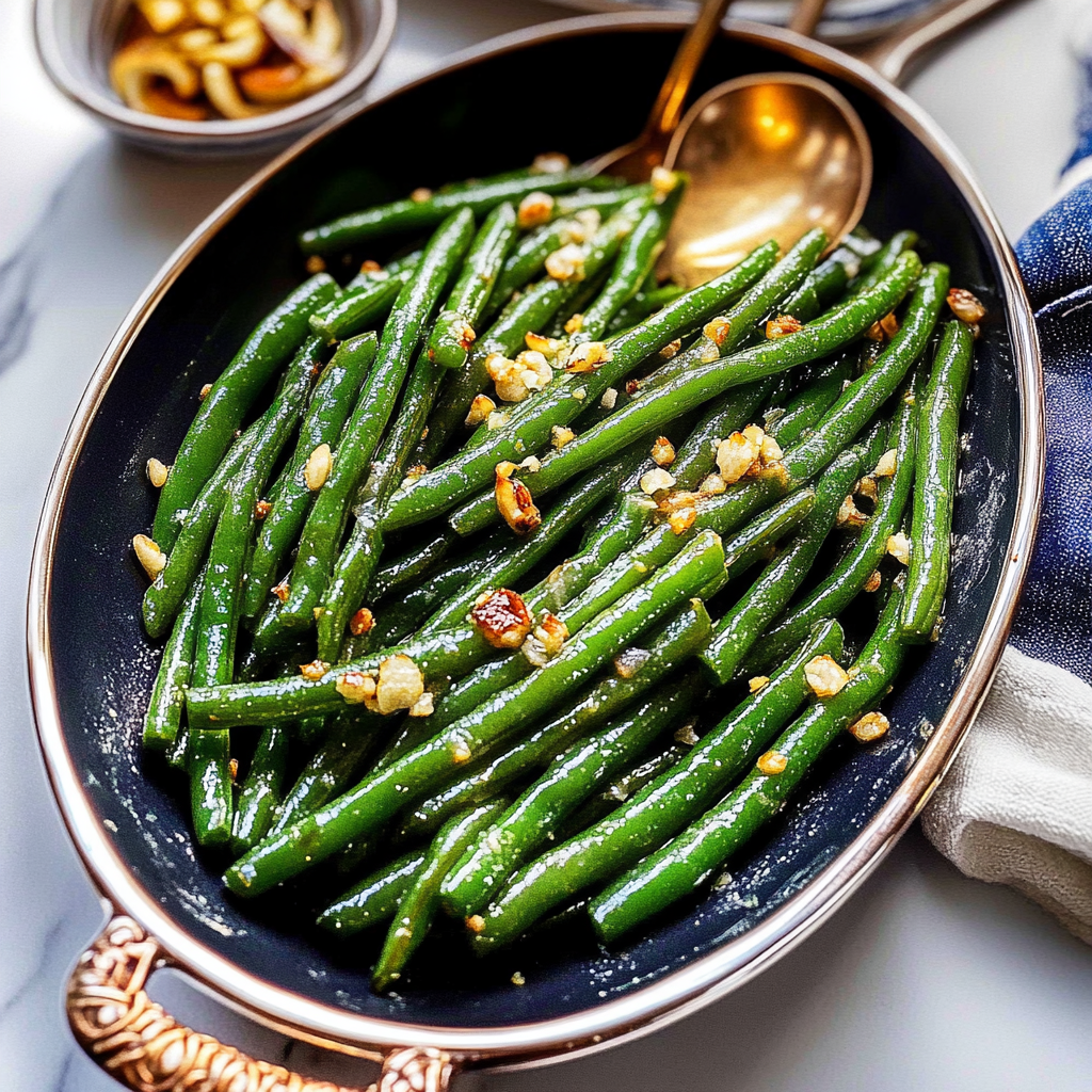 Garlic Butter Green Beans Thanksgiving Recipe