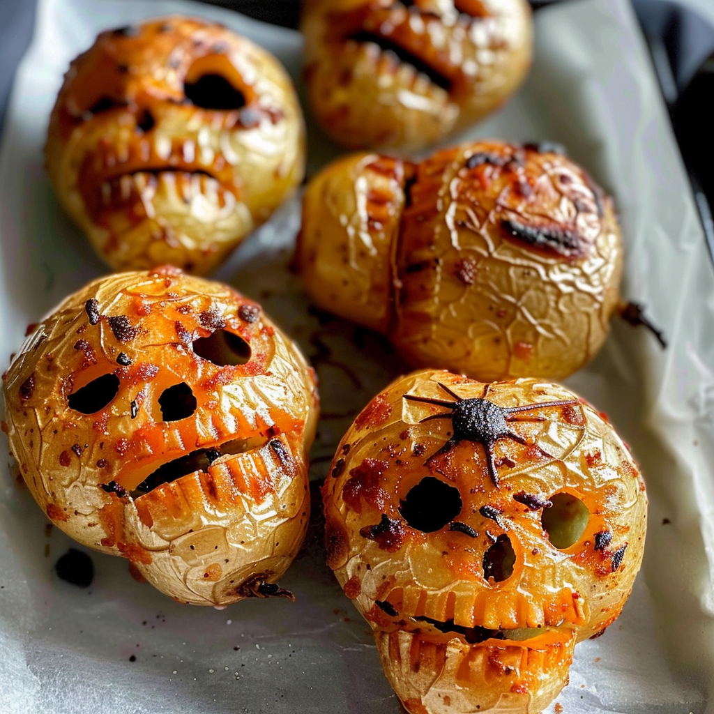 Halloween Skull Potatoes – A Spooky, Crispy Halloween Side Dish