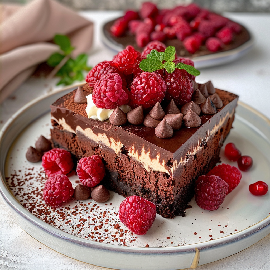 Himbeer Schoko Brownie Torte