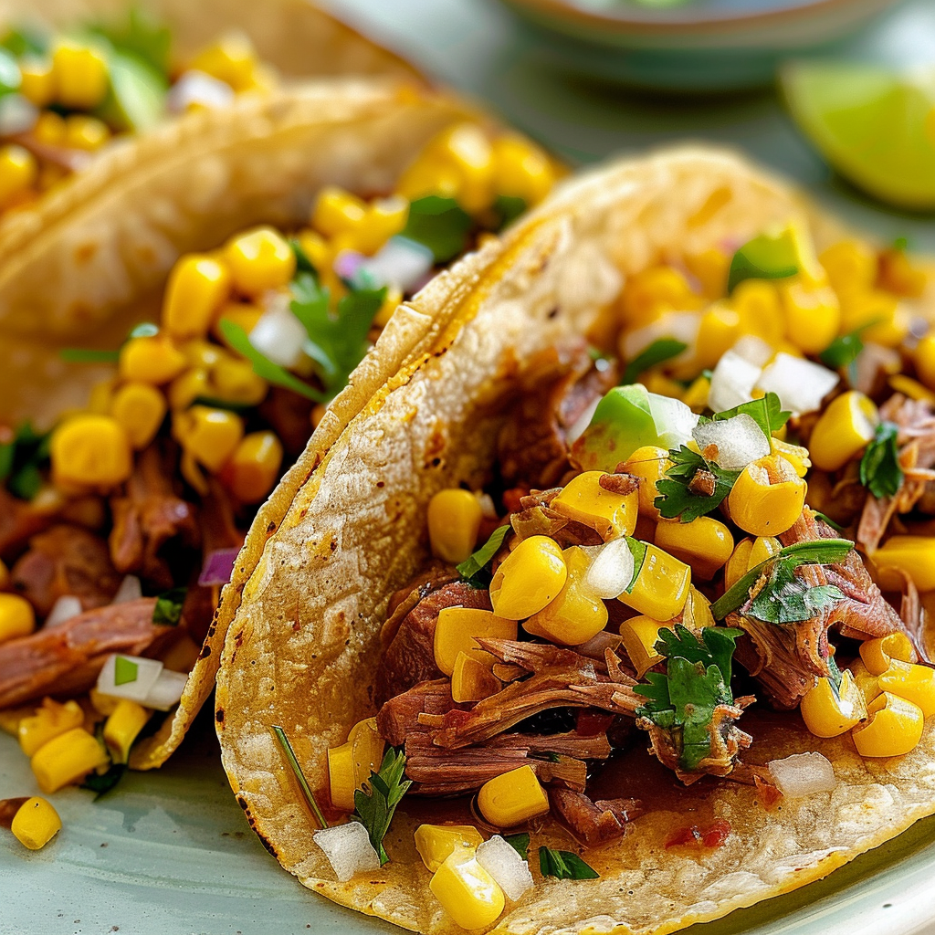 Lamb and corn tacos