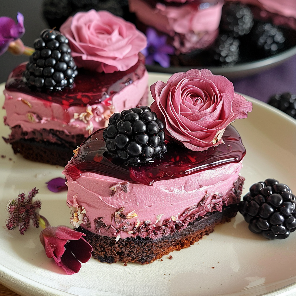MINI VEGAN BLACKBERRY ROSE CAKE