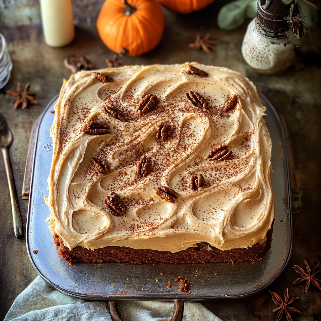 Pumpkin Chai Cake With Brown Butter Frosting