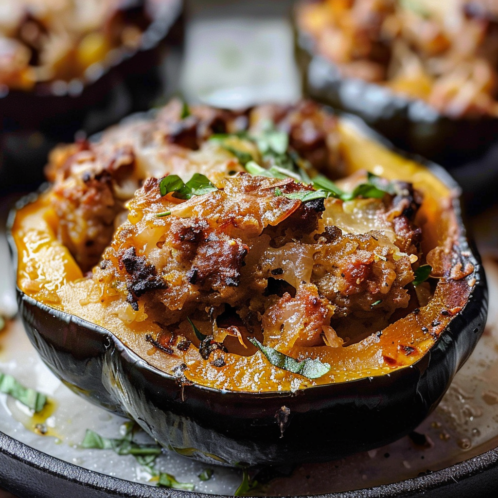 Sausage Stuffed Acorn Squash