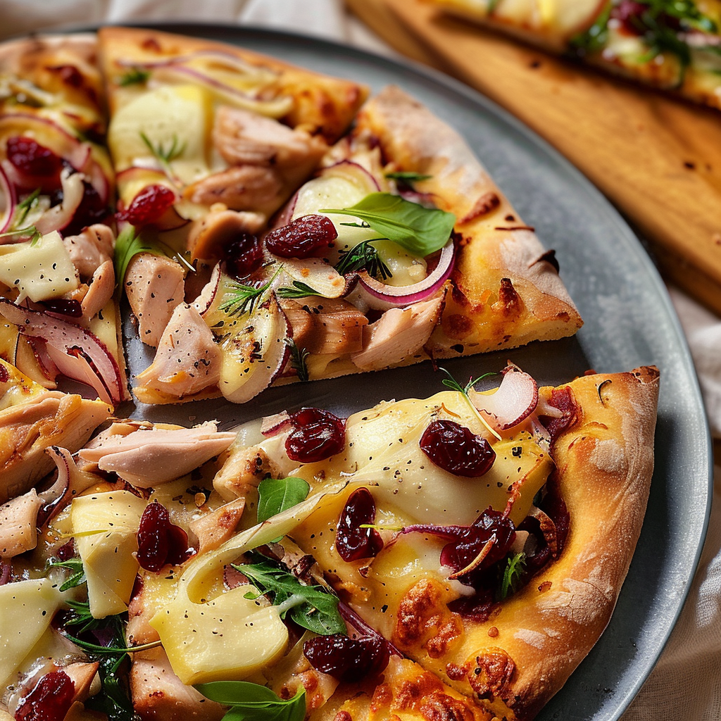 Smoked Chicken, Brie & Cranberry Pizza