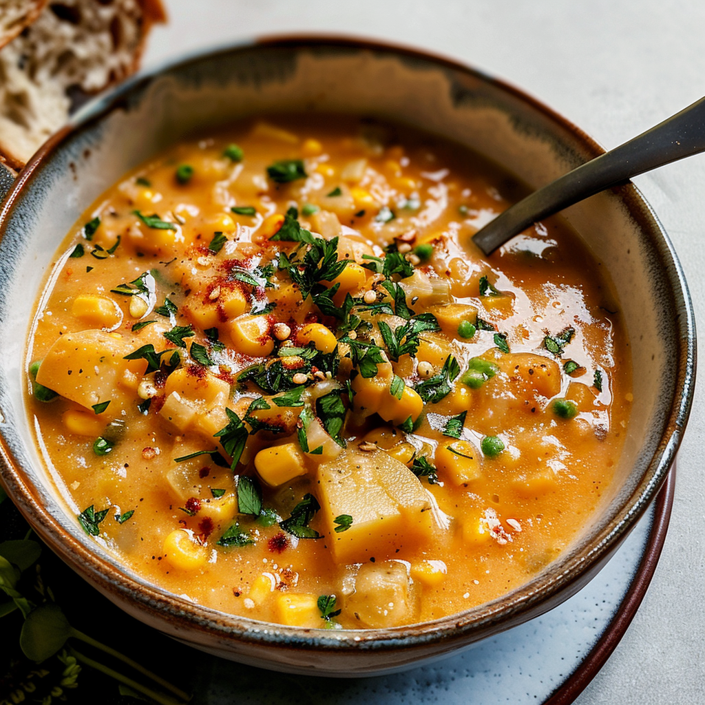 Smoky Vegan Corn Chowder with Potatoes