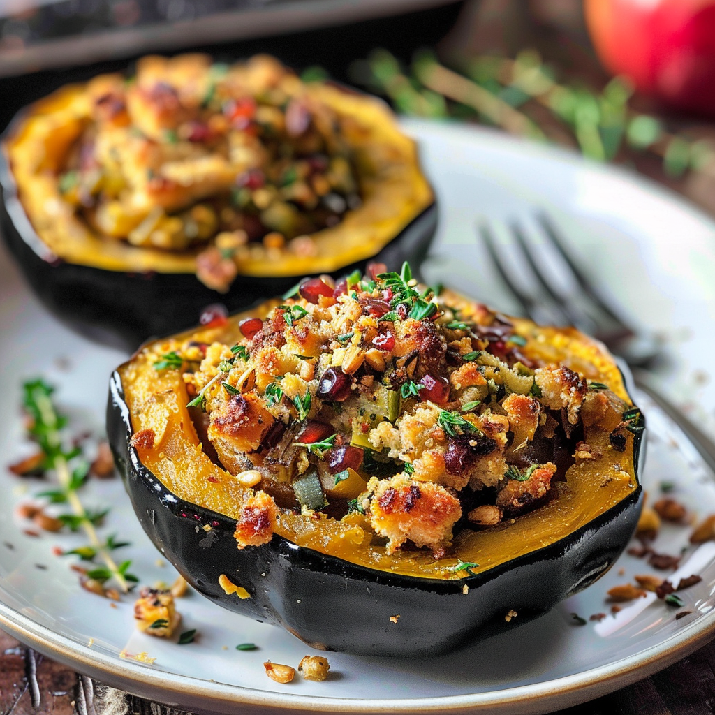 Stuffed Acorn Squash Thanksgiving Recipe