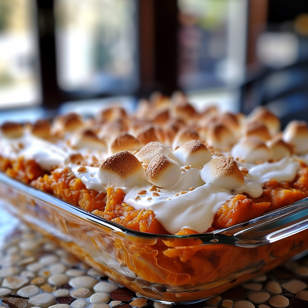 Sweet Potato Casserole with Marshmallow Topping