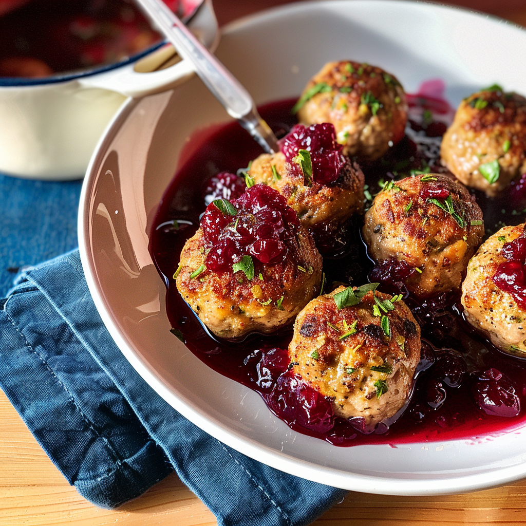 Turkey Meatballs With Cranberry Sauce