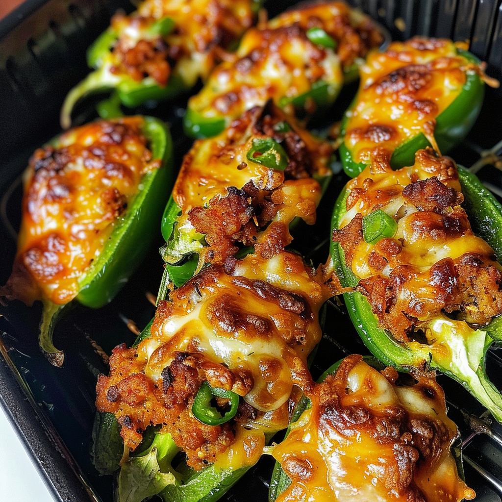Air Fryer Chorizo Goat Cheese Jalapeno Poppers