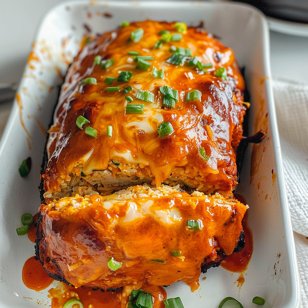 Cheddar-Stuffed Buffalo Chicken Meatloaf