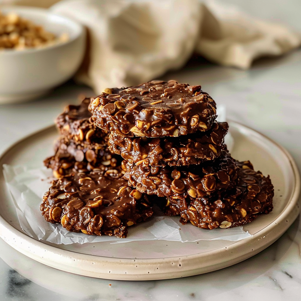Chocolate Peanut Butter No Bake Cookies