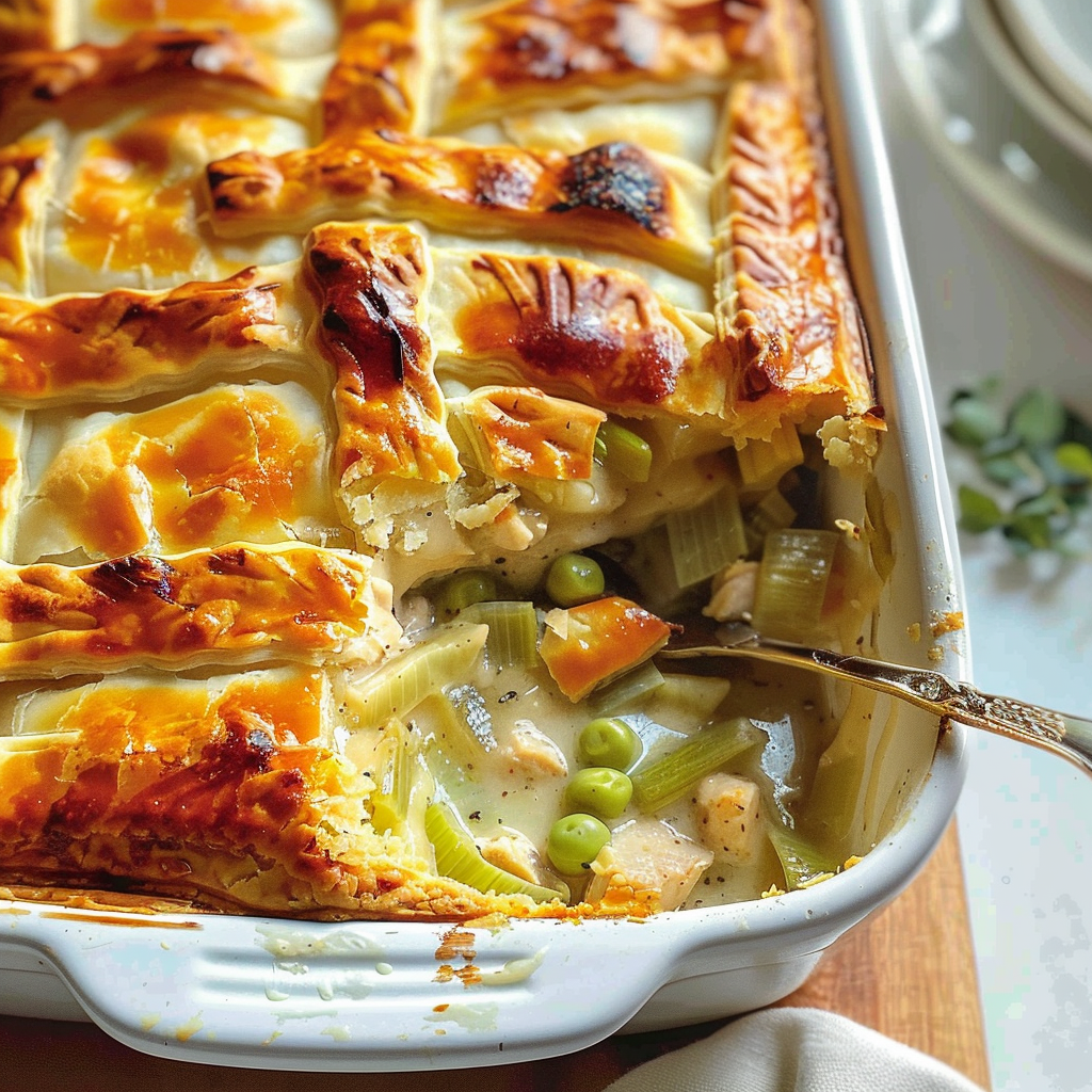 Easy chicken and leek pie