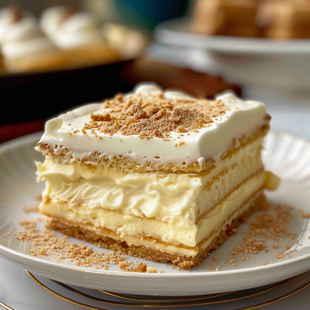 Eggnog Eclair Cake