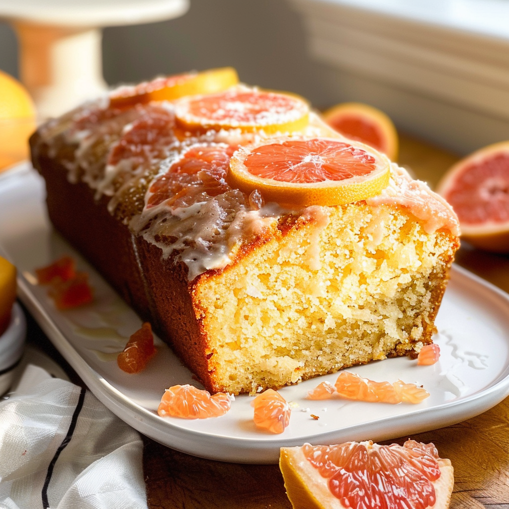 Moist Vegan Grapefruit Loaf Cake