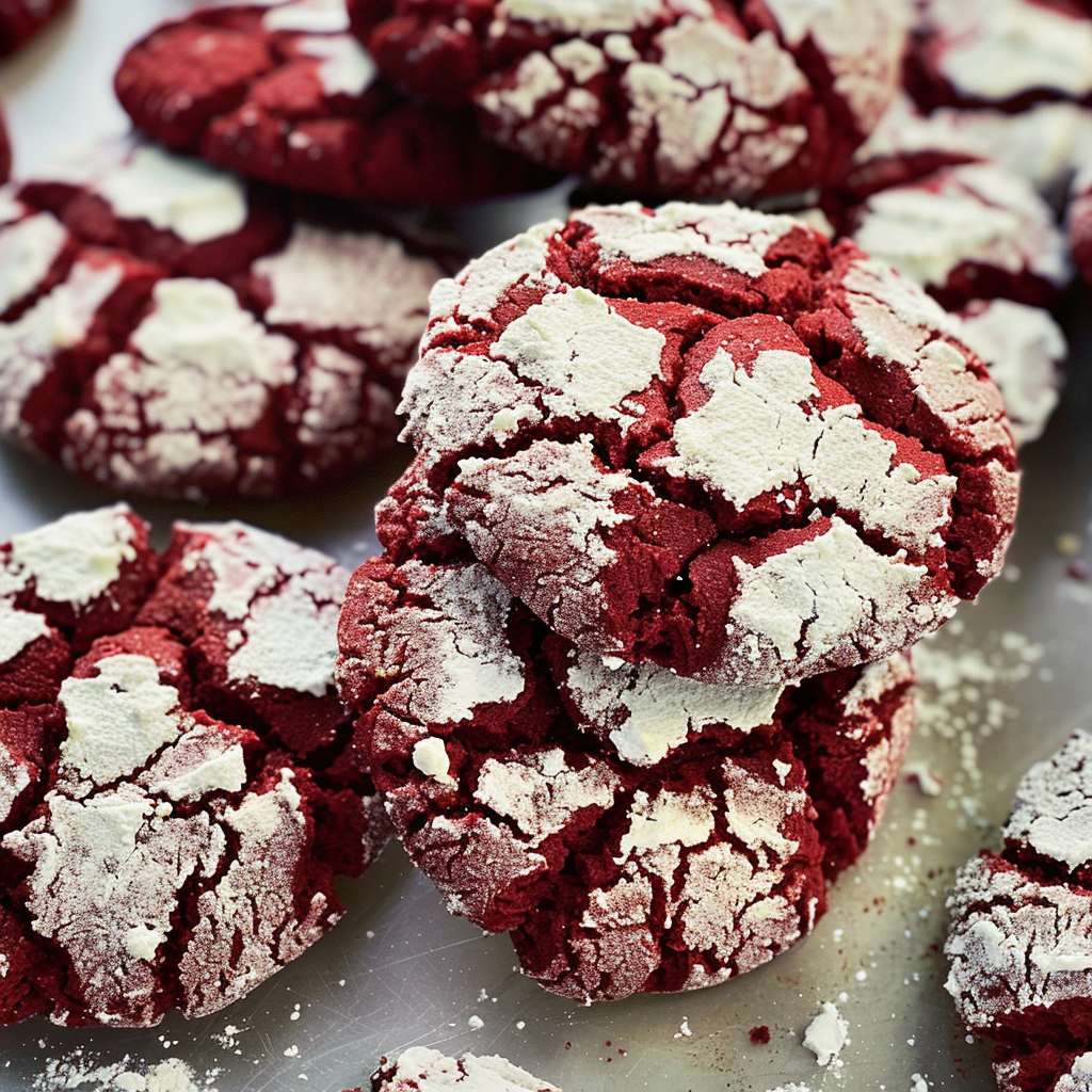 Red Velvet Crinkle Cookies