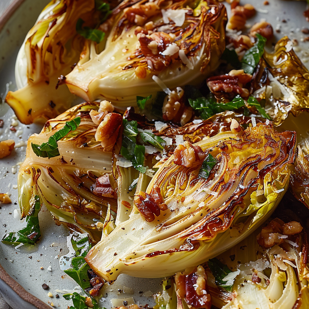 Roasted Cabbage With Parmesan, Walnuts and Anchovies