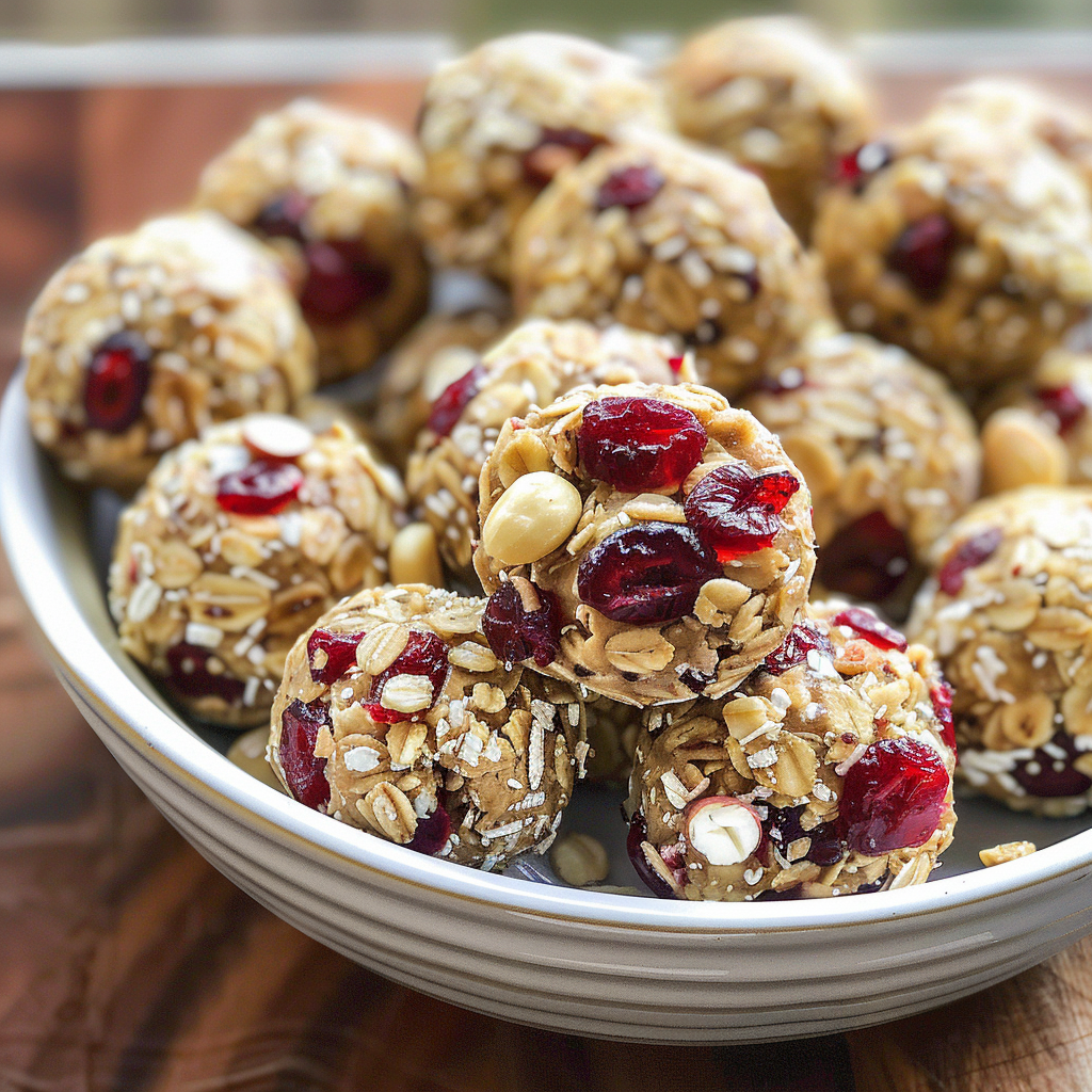 Salted Cashew Energy Bites with Cranberries