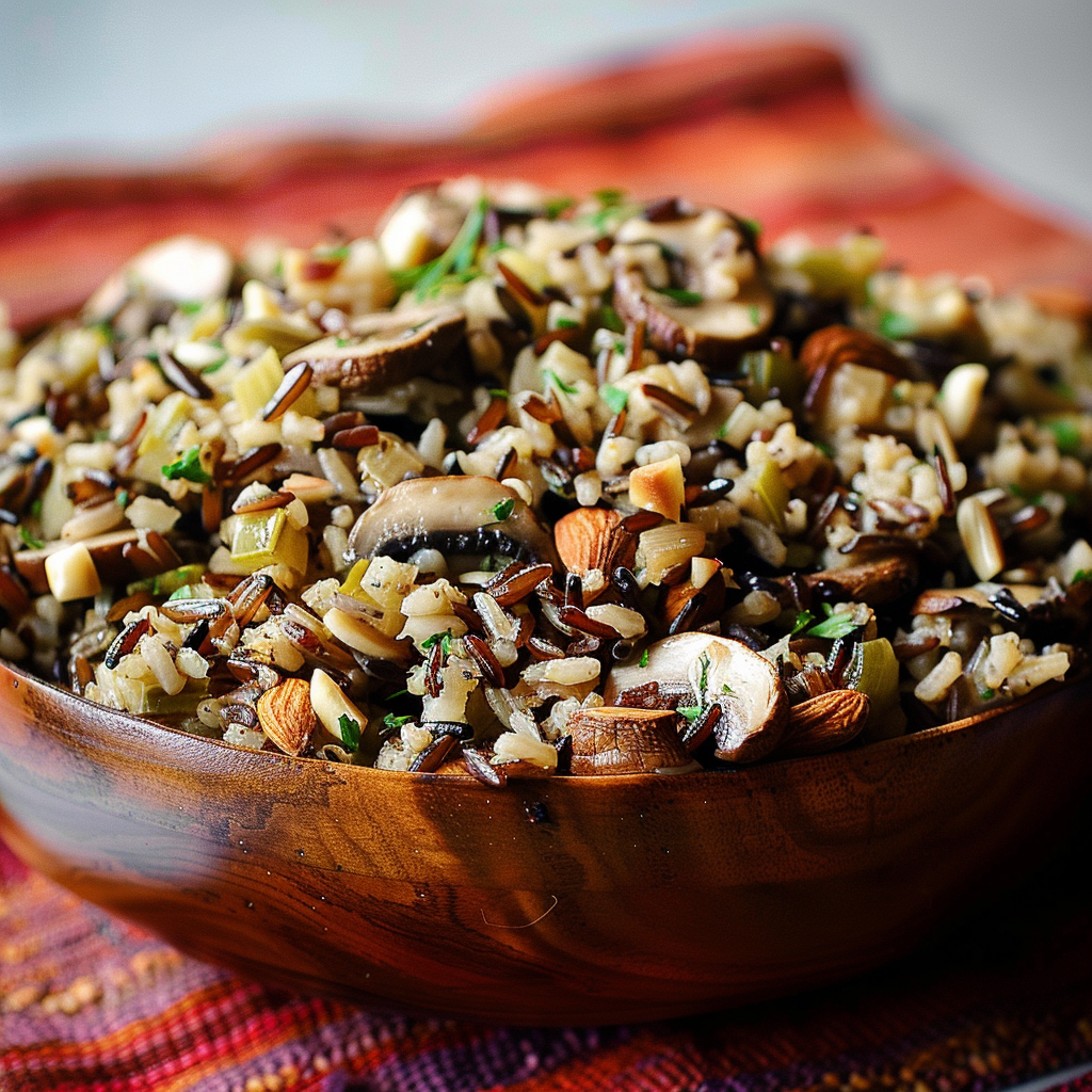 Wild Rice, Almond and Mushroom Stuffing