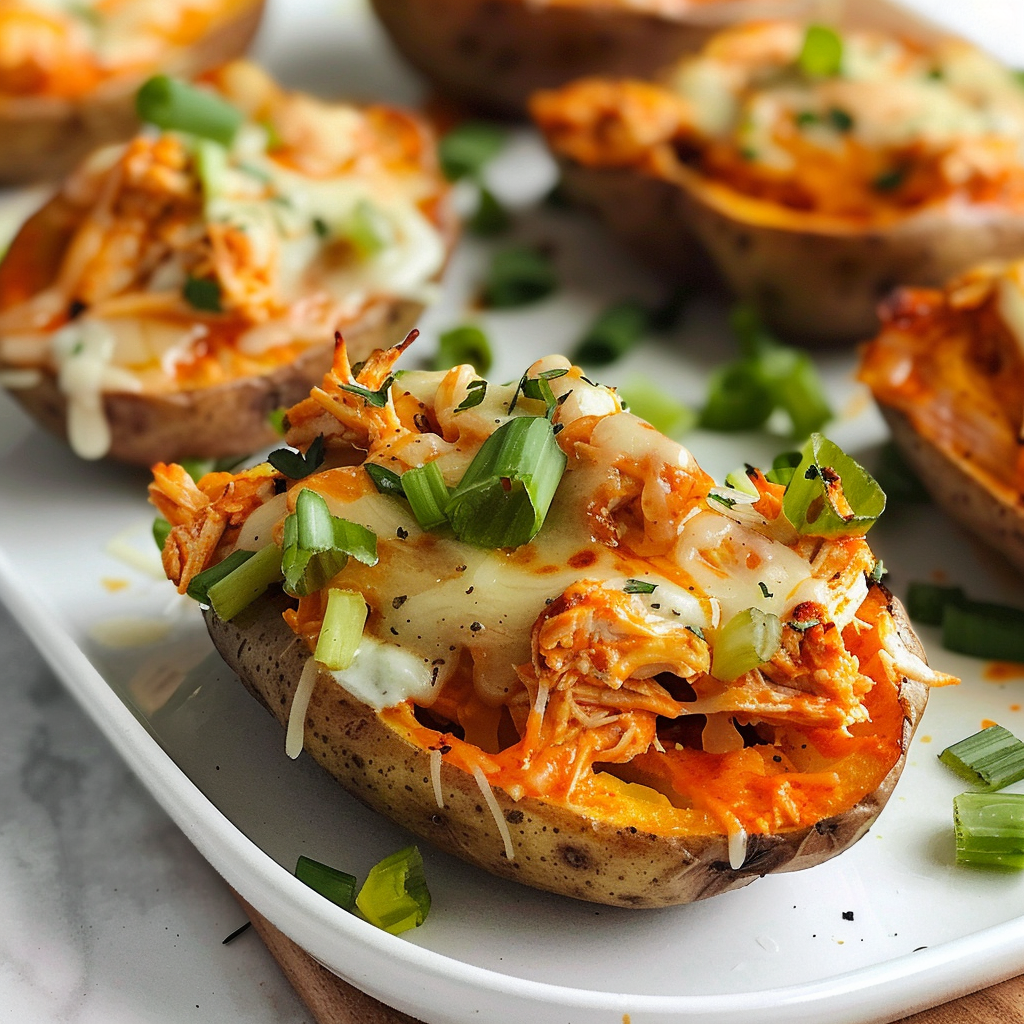 Buffalo Chicken Potato Skins