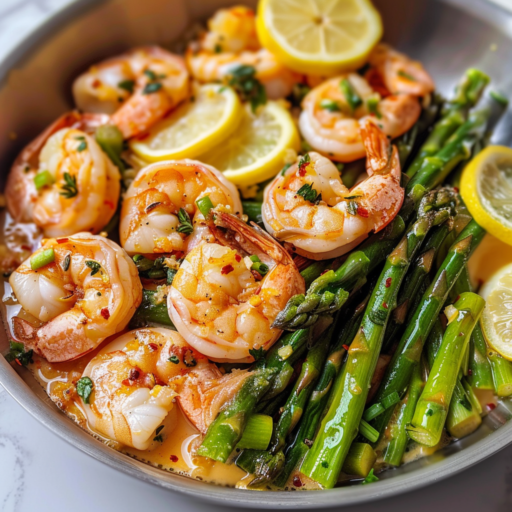 Lemon Garlic Shrimp and Asparagus