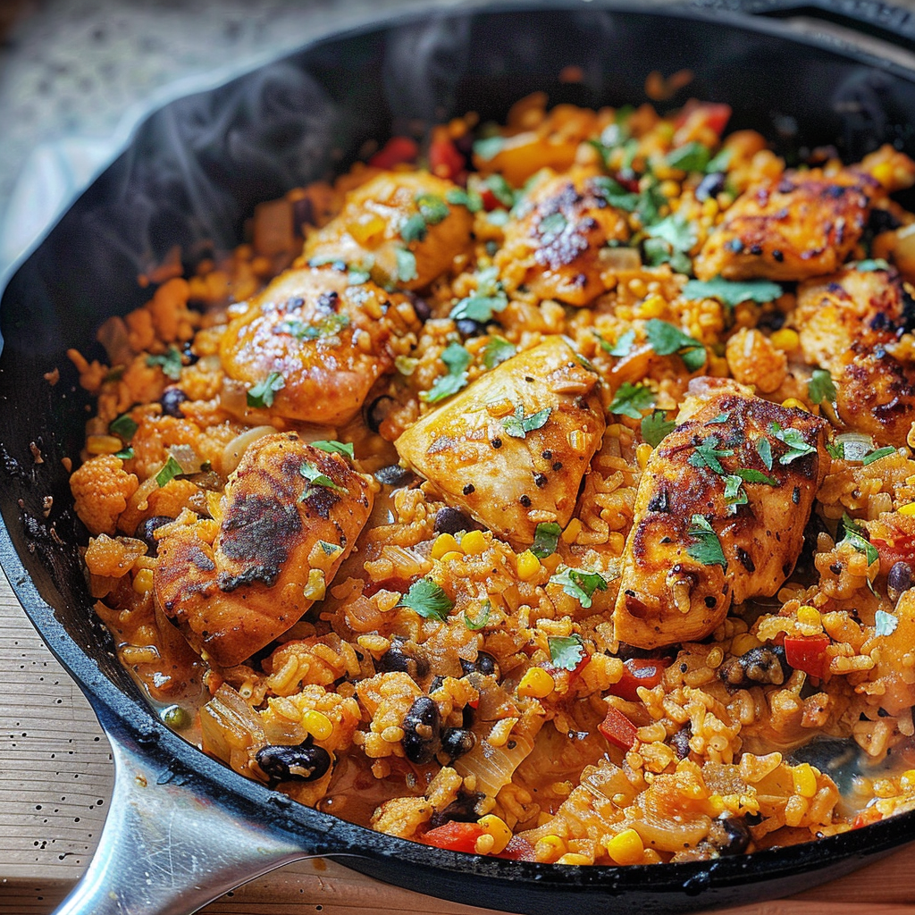 Mexican Chicken Cauliflower Rice Skillet