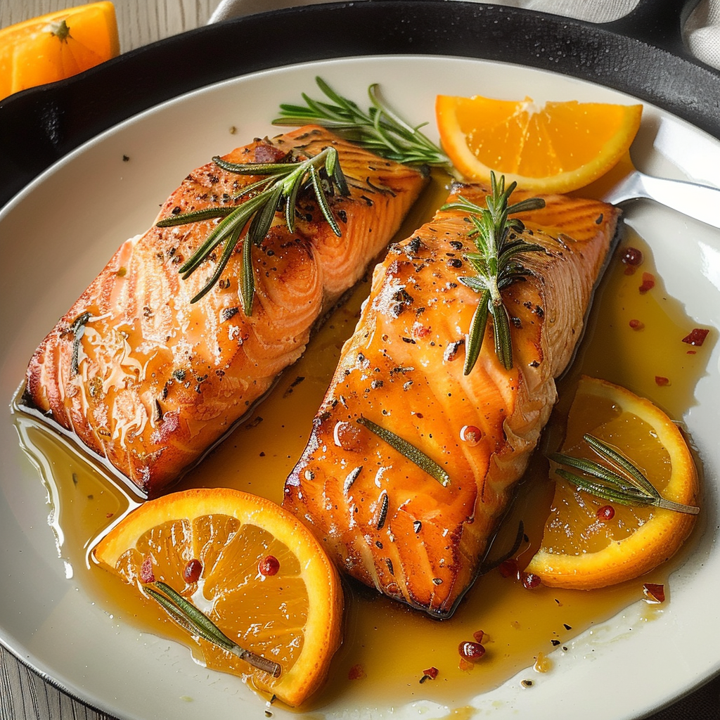 Orange-Rosemary Glazed Salmon
