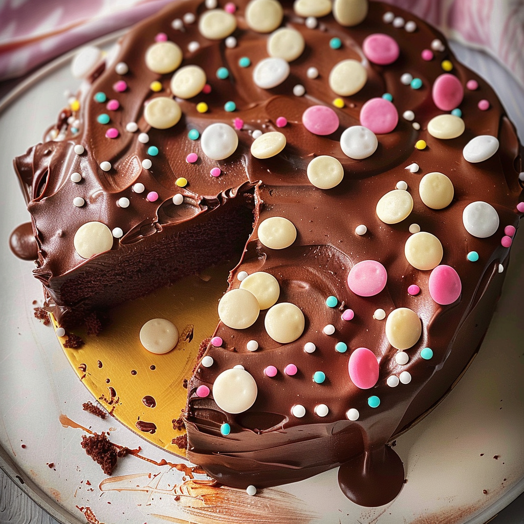 Polka dot chocolate party cake