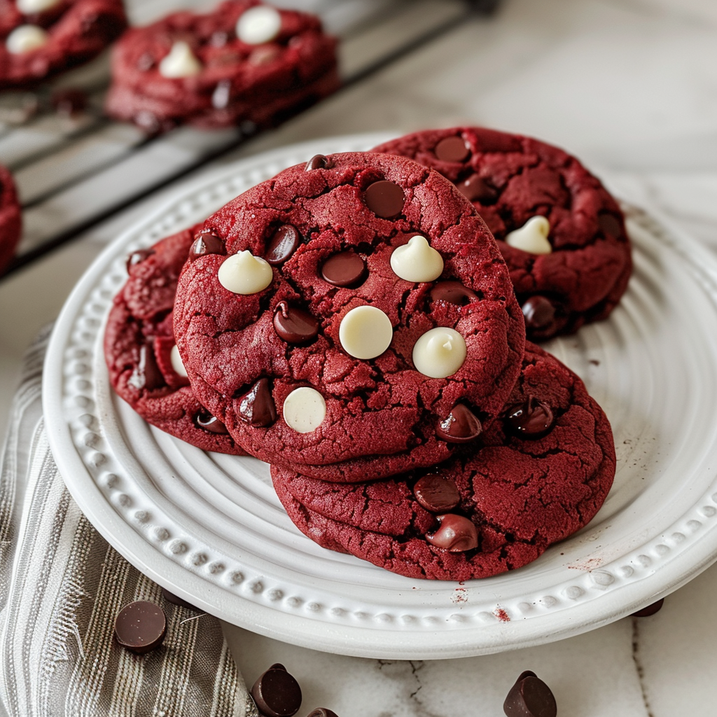 Red Velvet Chocolate Chip Cookies
