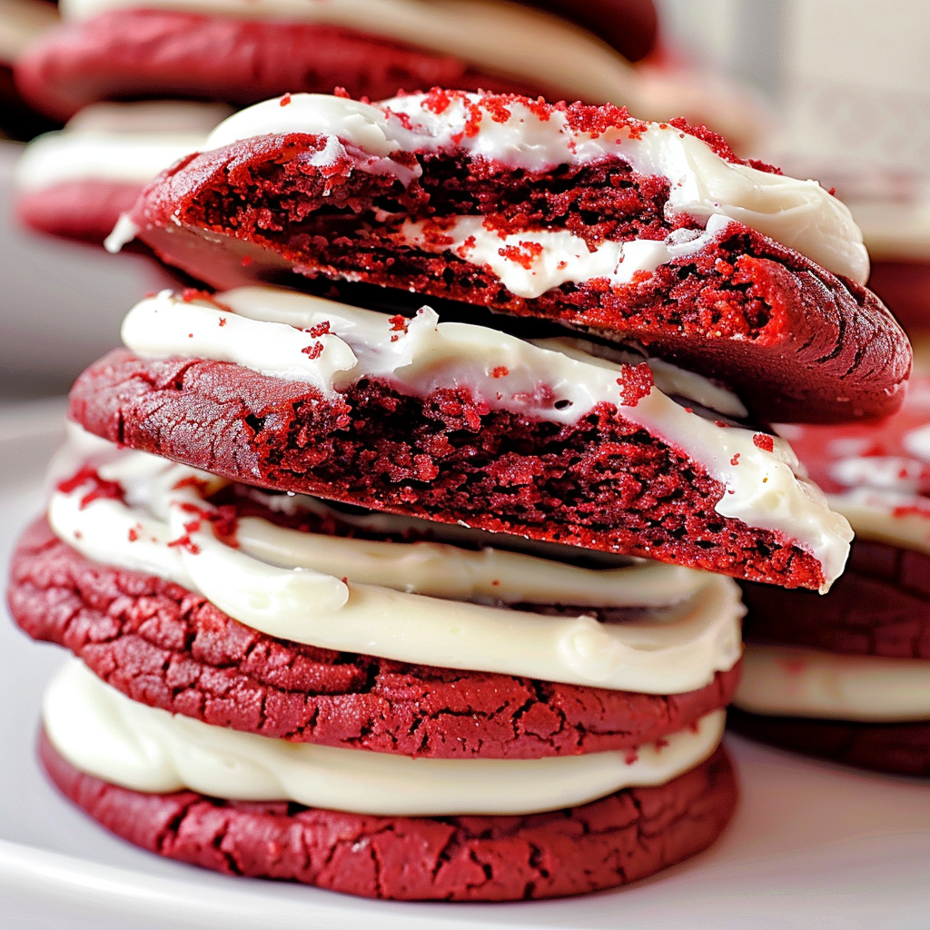 Red Velvet Cookies with Cream Cheese Frosting