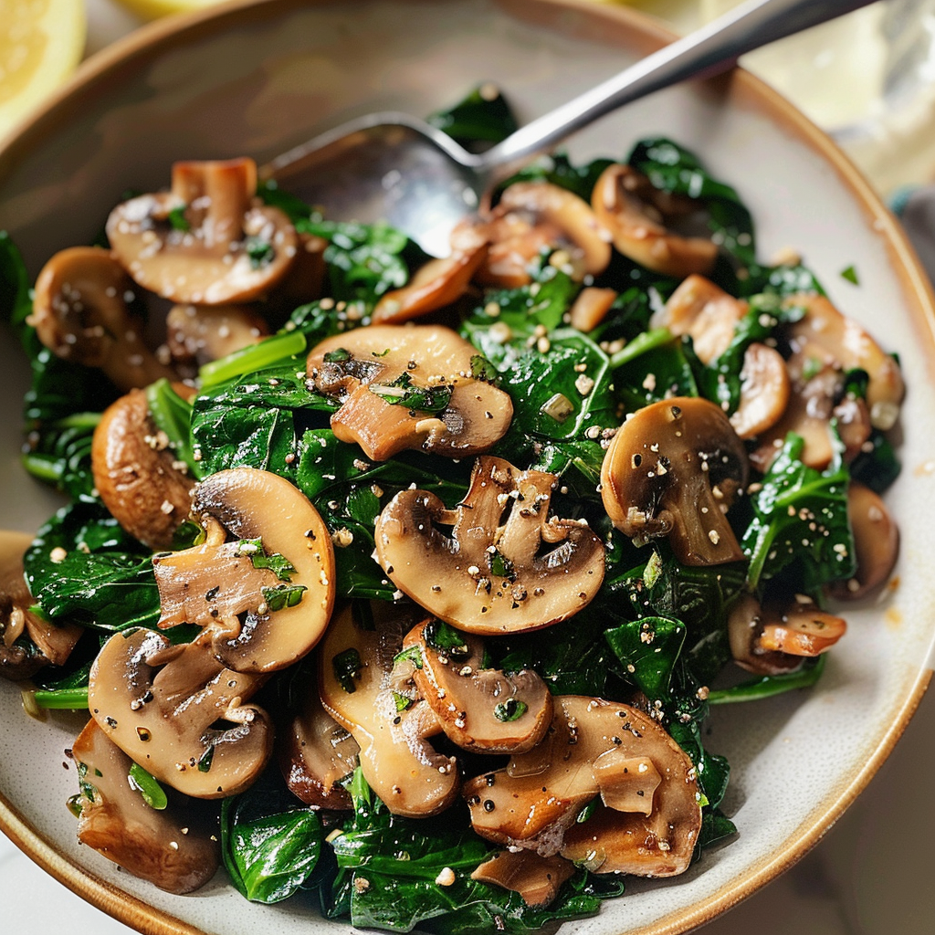 Sauteed Spinach and Mushrooms