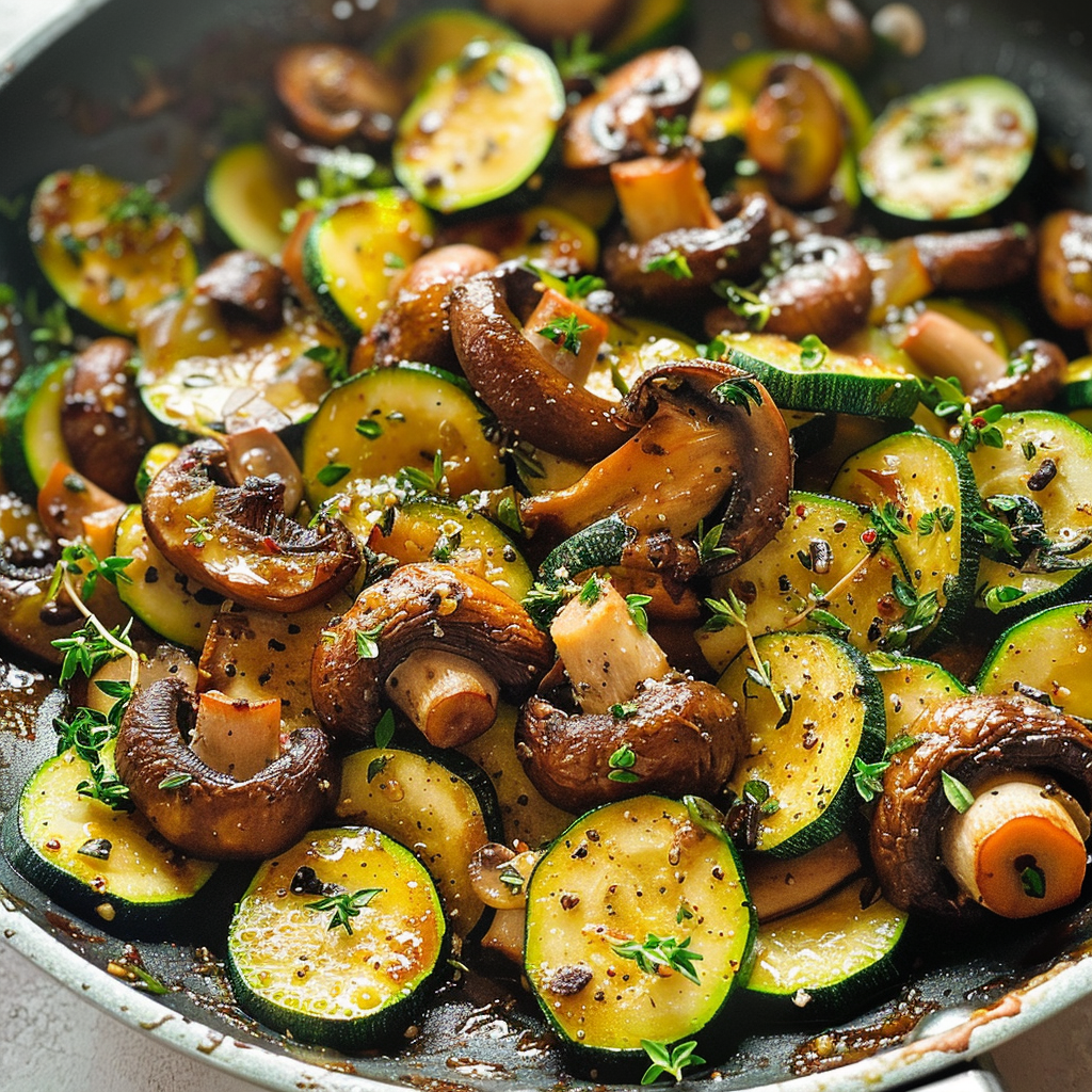 Skillet Zucchini and Mushrooms