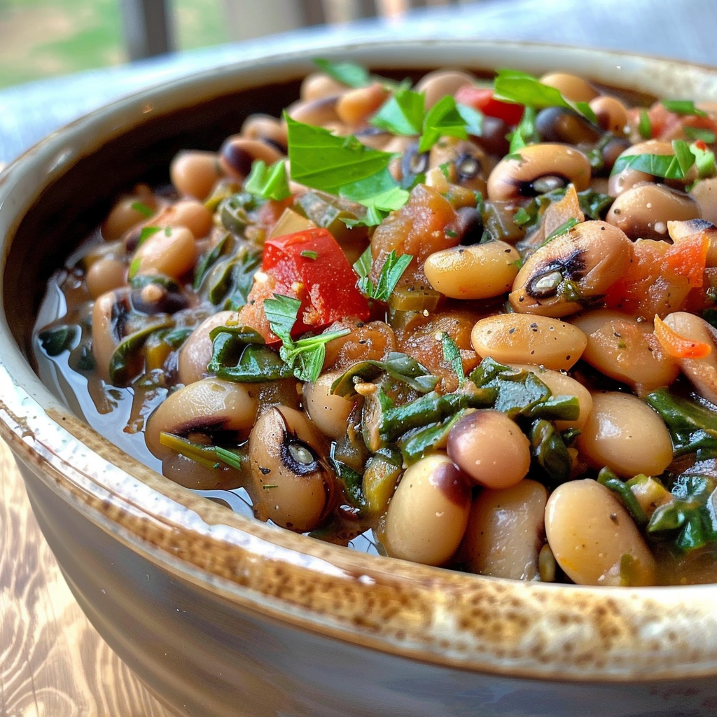 Smoky Vegetarian Black-Eyed Peas and Greens