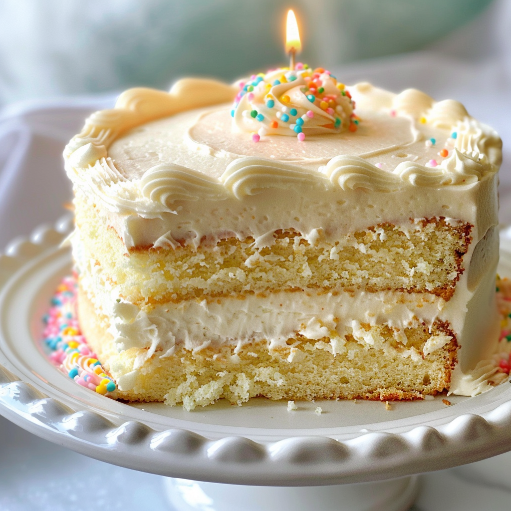 Vanilla Birthday Cake with Old-Fashioned Vanilla Buttercream
