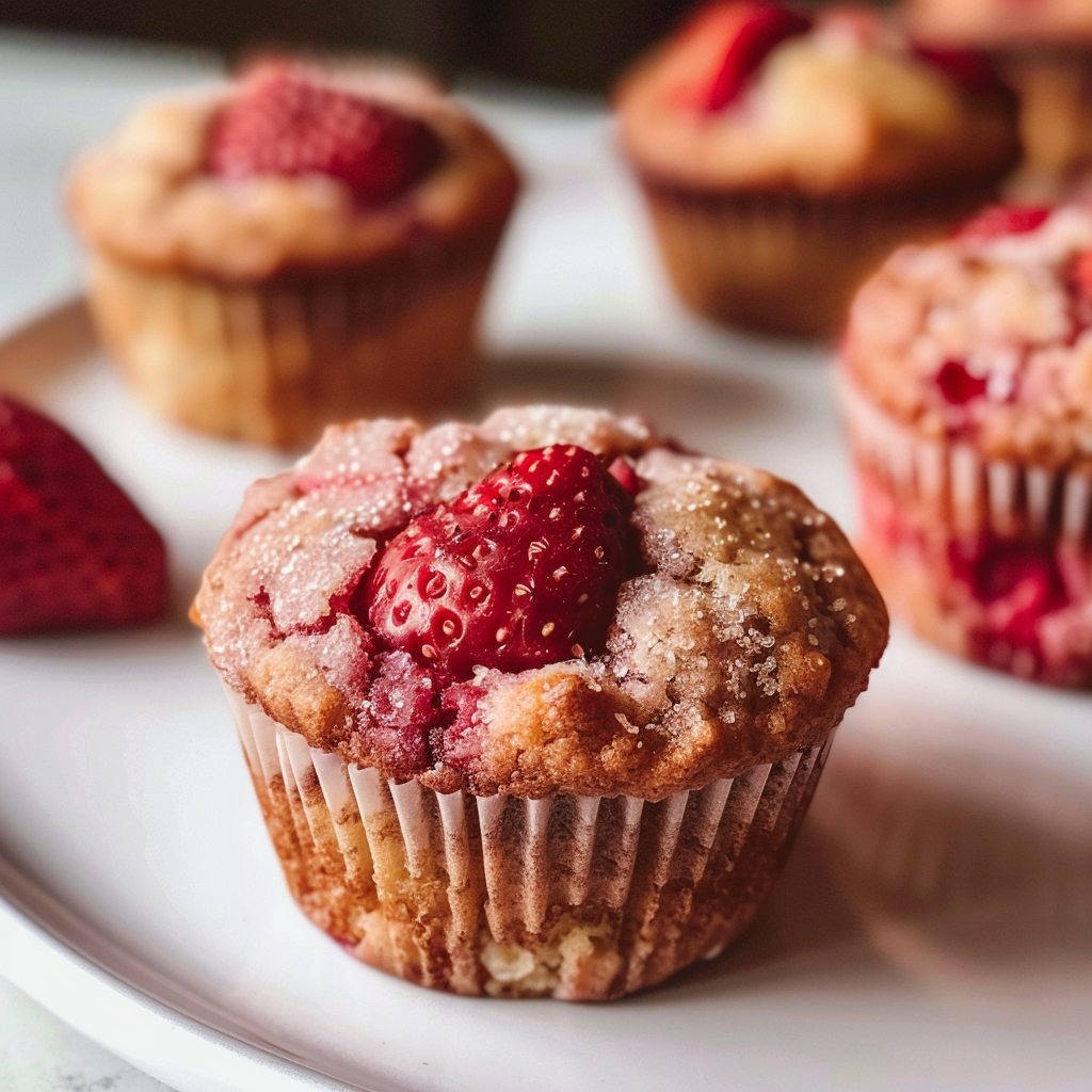 Vegan Double Strawberry Muffins