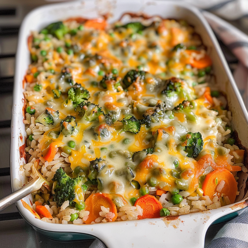 Cheesy Vegetable and Brown Rice Casserole