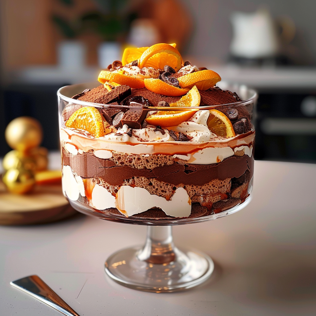 Chocolate orange tiramisu trifle