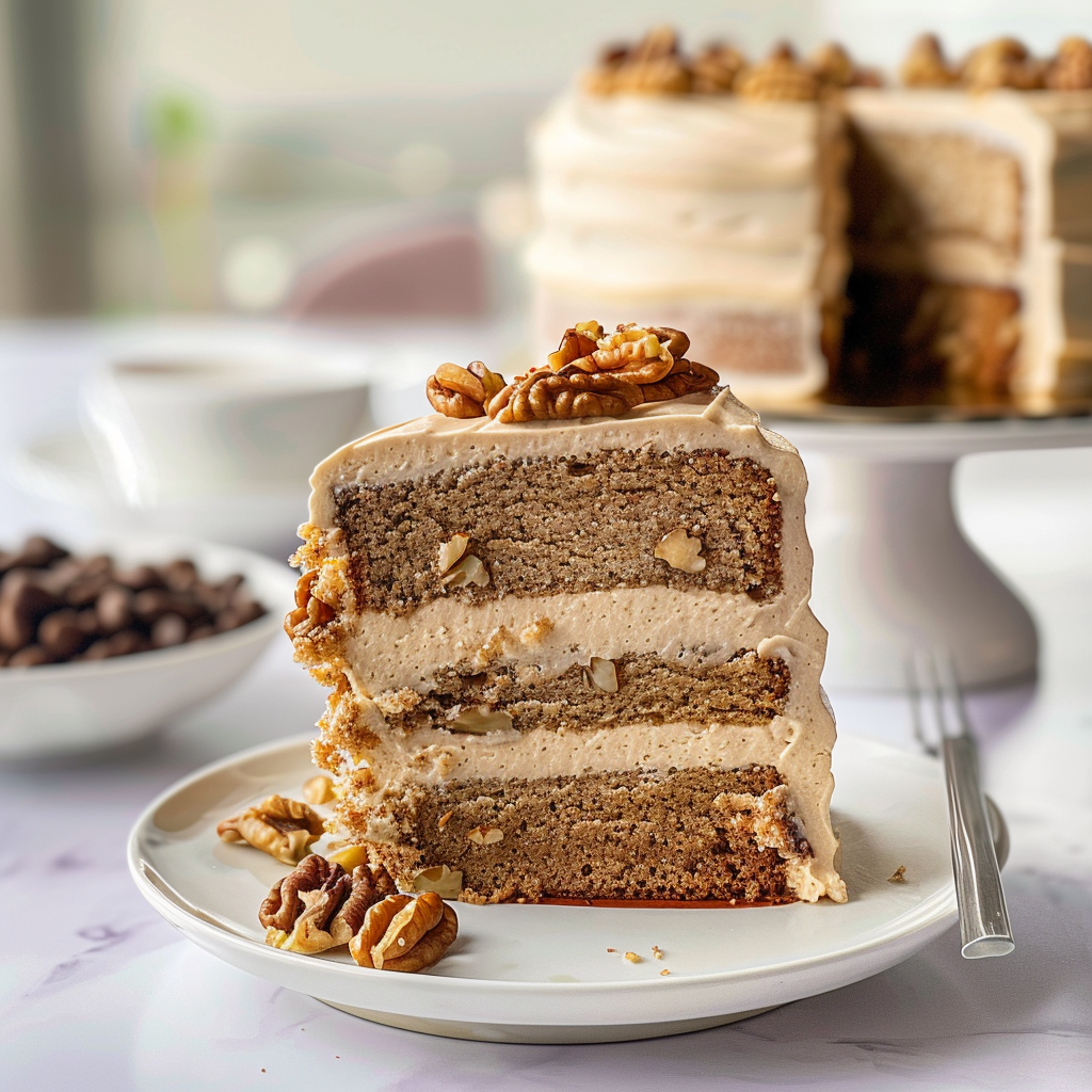 Coffee Walnut Layer Cake