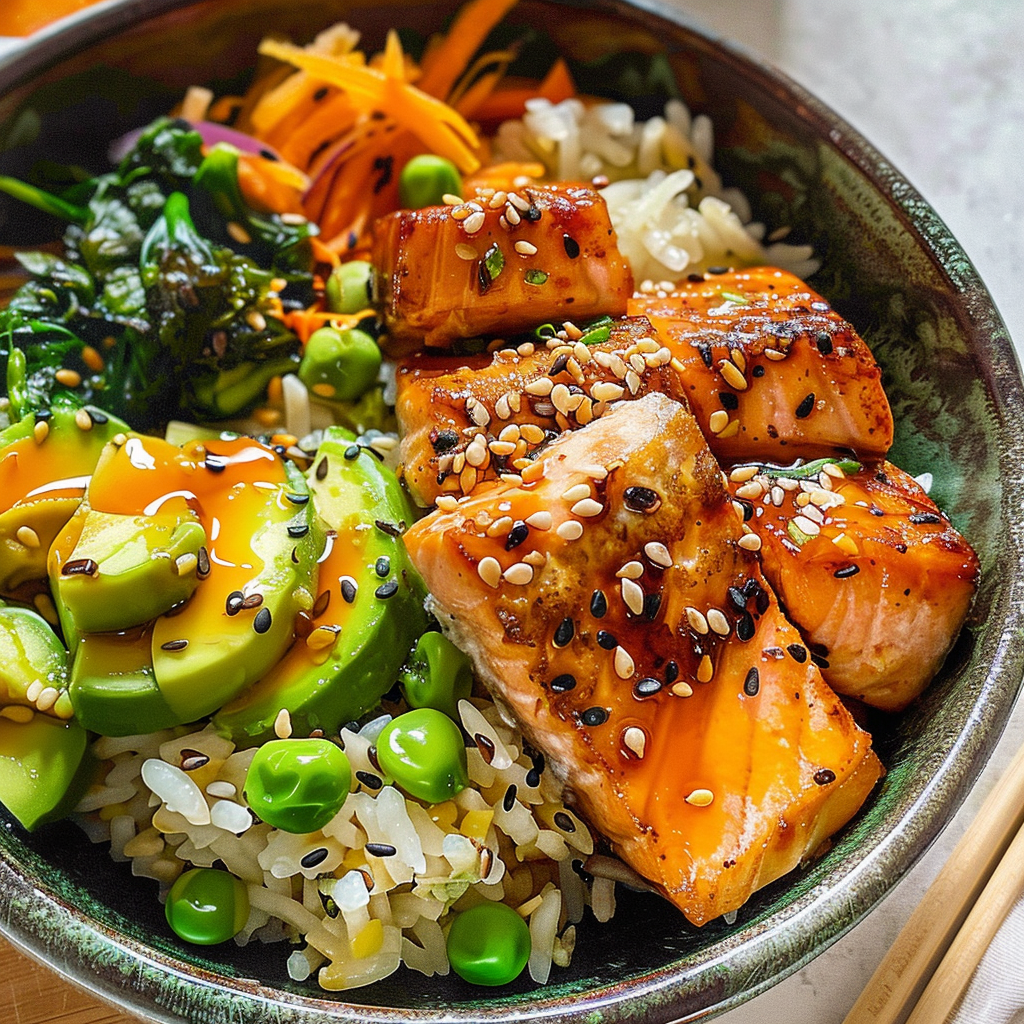 Crispy Salmon Rice Bowl