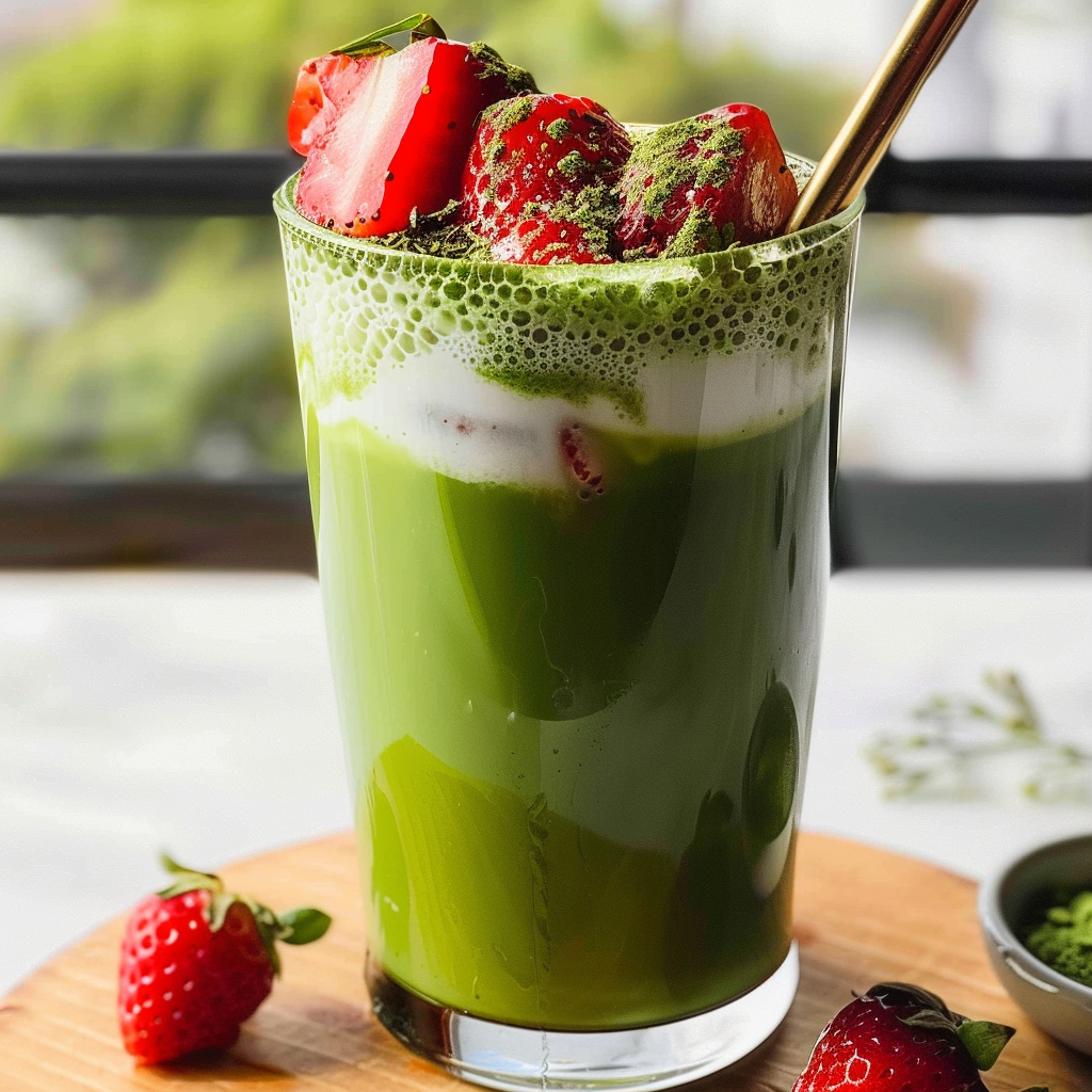 Iced Strawberry Matcha Latte