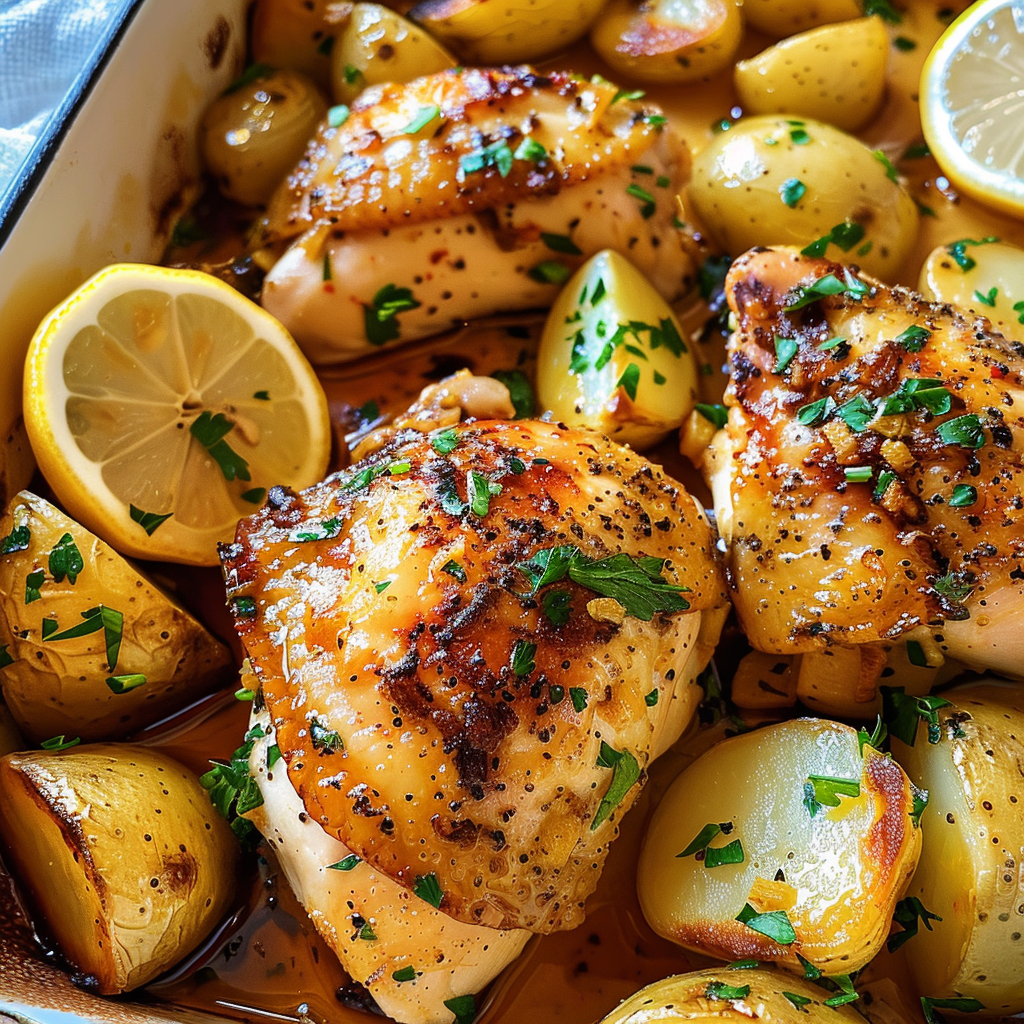 Lemon Garlic Chicken and Potatoes